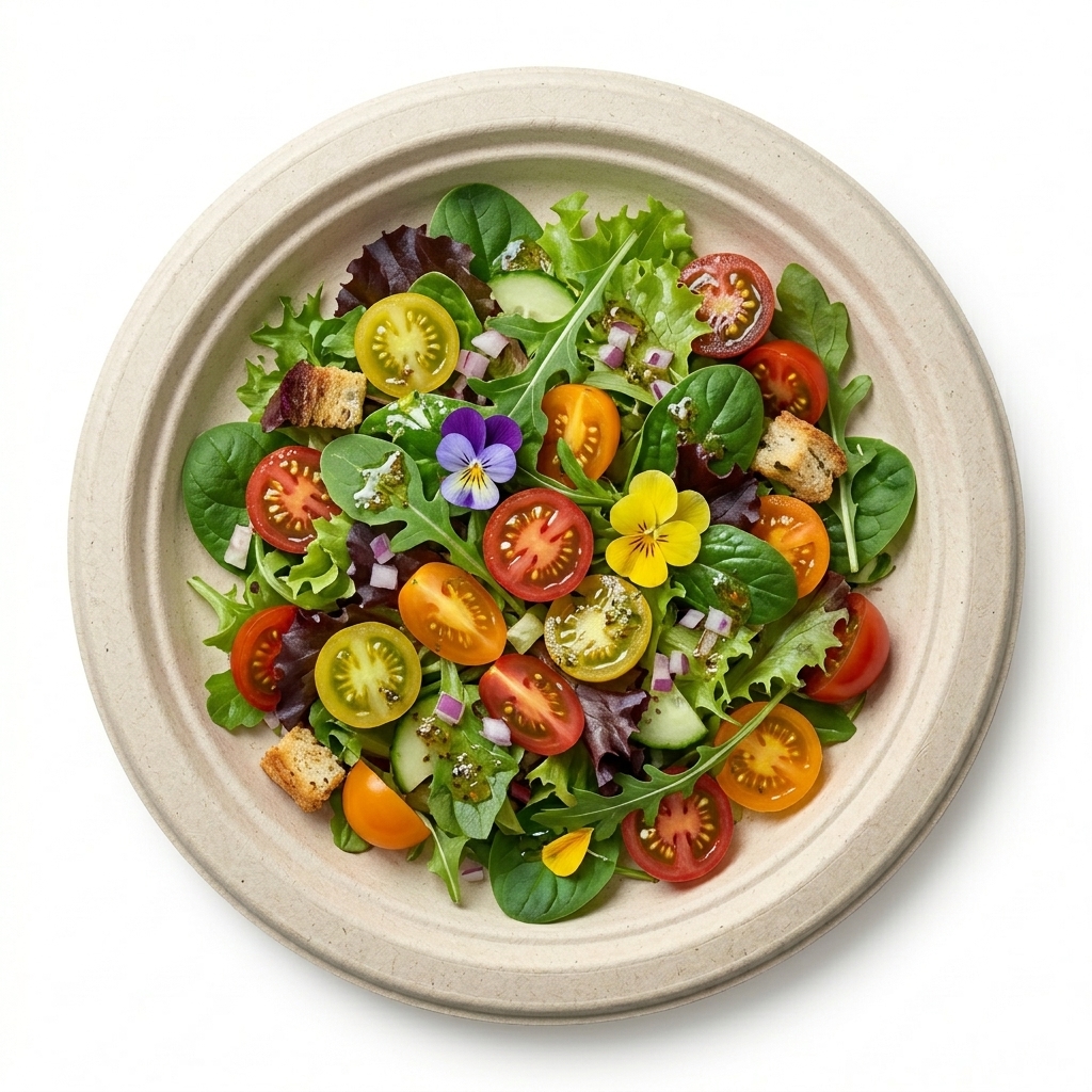 11 Inch Round Plates with food
