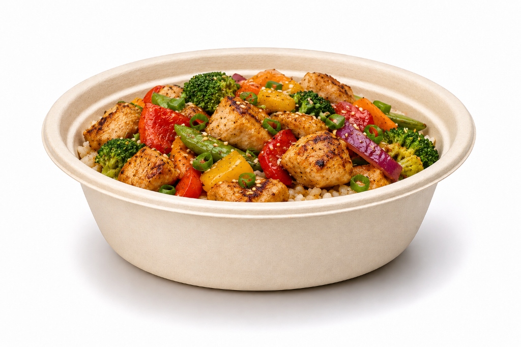 12 oz (350 ml) Round Bowl with food