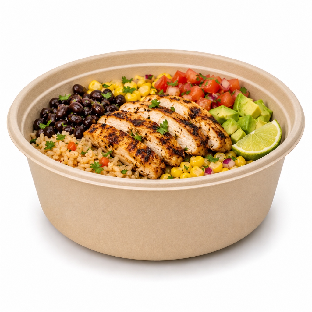 24 oz (709 ml) Round Bowl with food