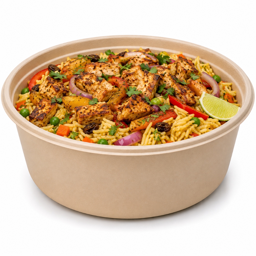 32 oz (1000ml) Round Bowl with food