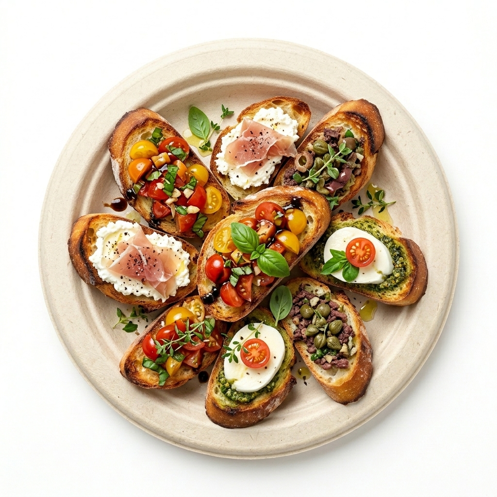 6 Inch Round Plates with food