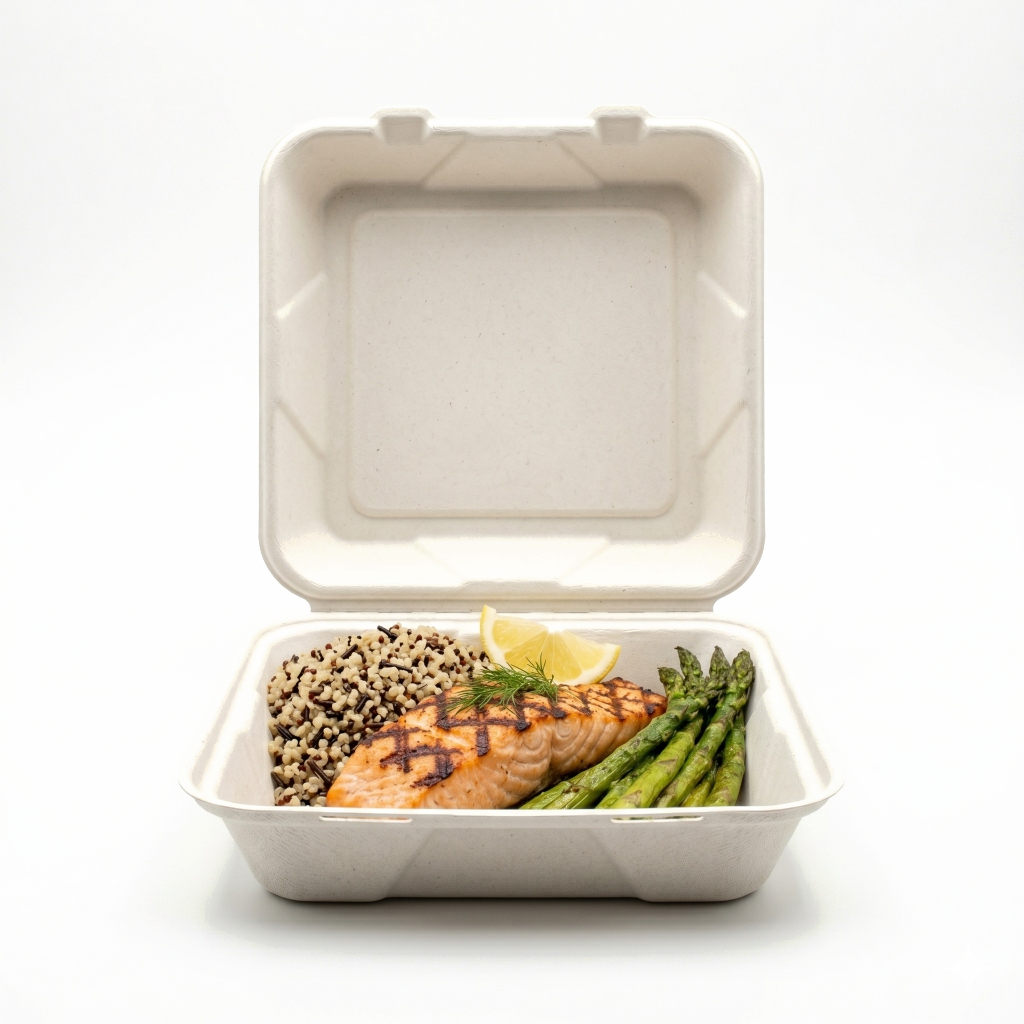 8" x 8" Clamshell with food